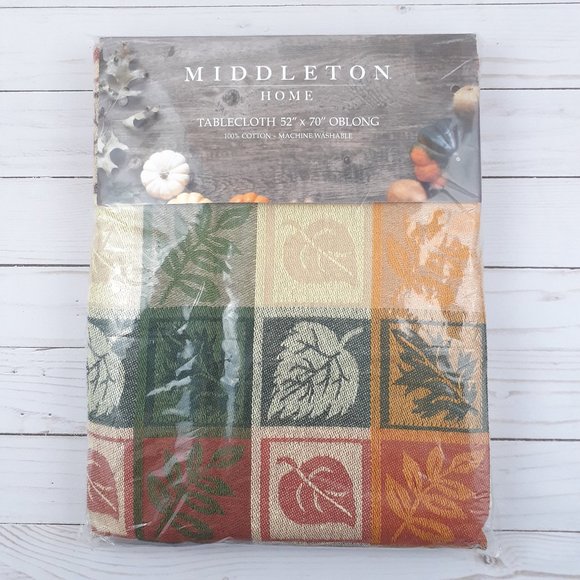 Middleton Home Fabric Tablecloth Fall Leaves 52x70 - Picture 1 of 2